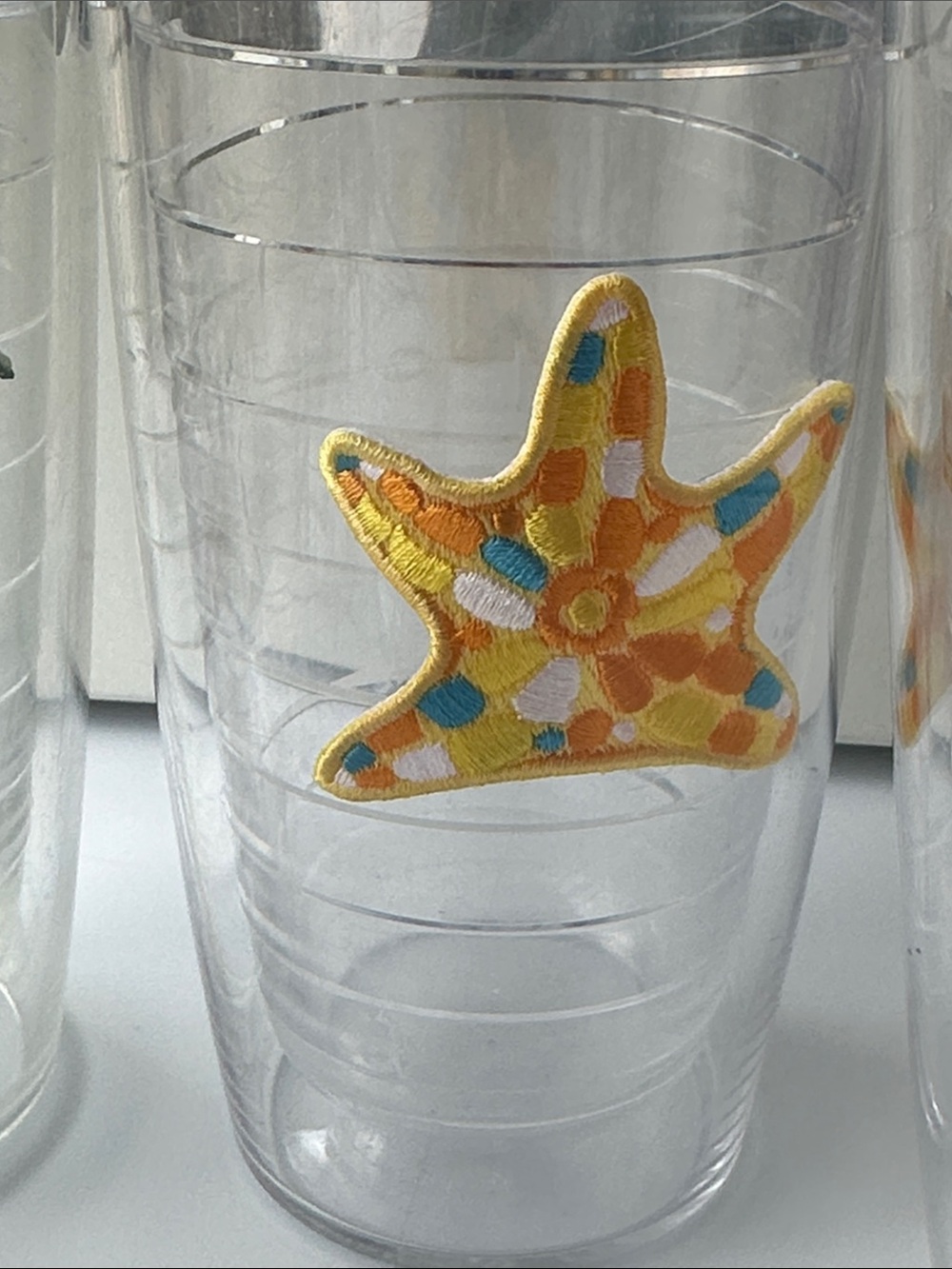 TERVIS TUMBLER set of 8 coastal beach acrylic 16oz cups starfish palm tree sea - Picture 8 of 11